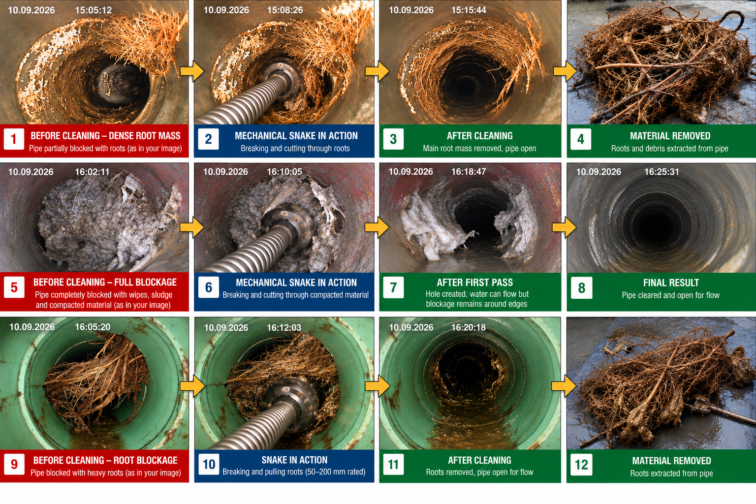 Pipe cleaning process